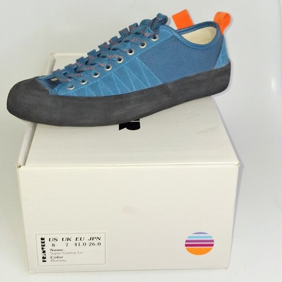 NEW FRONTEER Super Gratton Lo Blue Suede Sneaker, Size 8 Men/ 9.5 Women - Picture 5 of 8